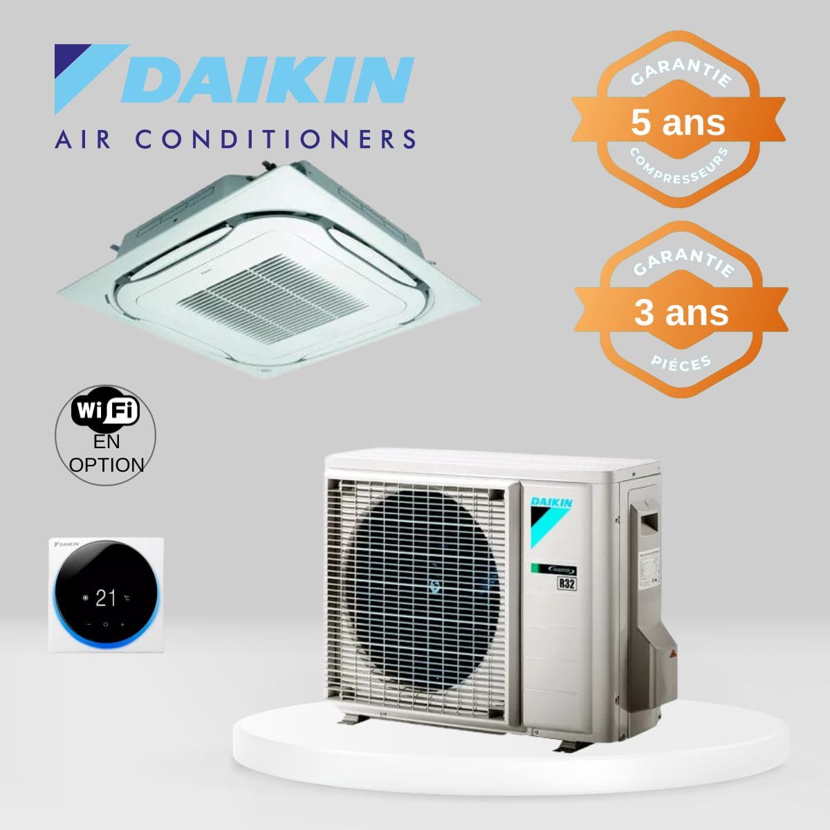 Climatiseur Cassette Daikin FCAG35A + RXM35R
