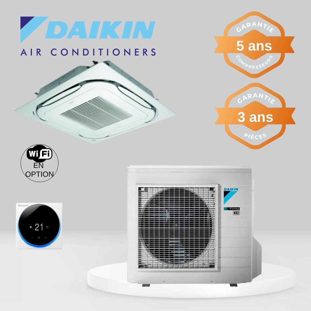 Climatiseur Cassette Daikin FCAG50A + RXM50R