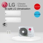 Bi-split LG climatisation MU2R15.U13 + 2 x PM07SK.NSA (4.1 kW) avec Wifi