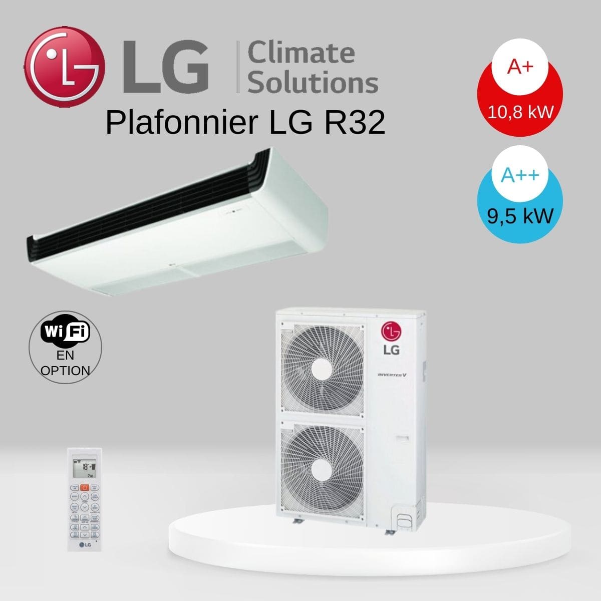 Plafonnier LG R32 UV36F.N20 / UUD1.U30 avec télécommande infrarouge - 9.5 kw