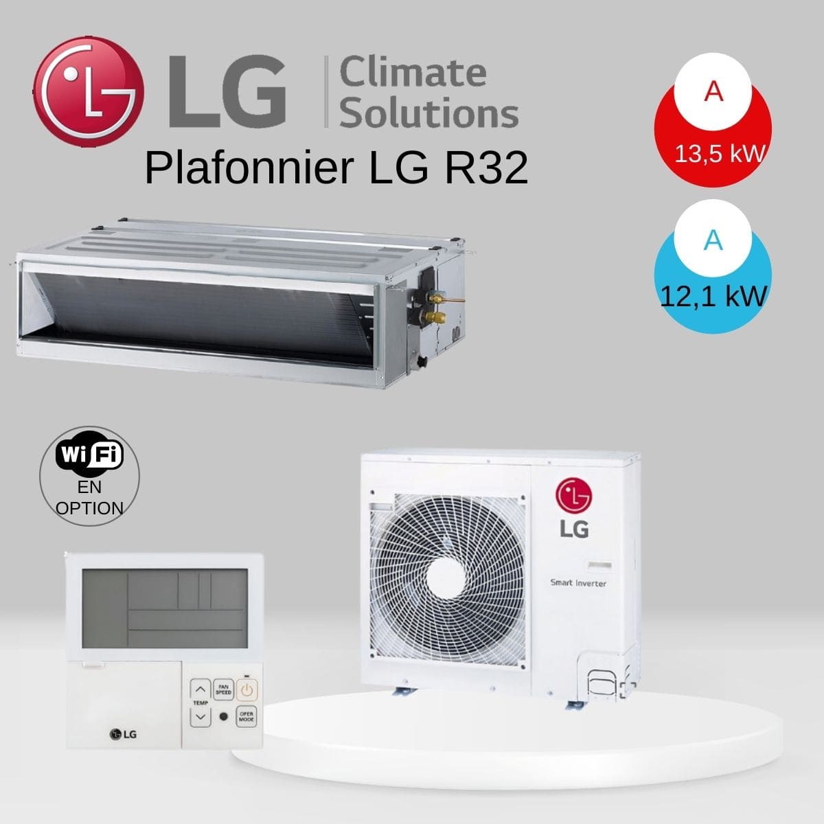 Plafonnier LG R32 UV42F.N20 / UUD1.U30 avec télécommande infrarouge - 12.1 kw