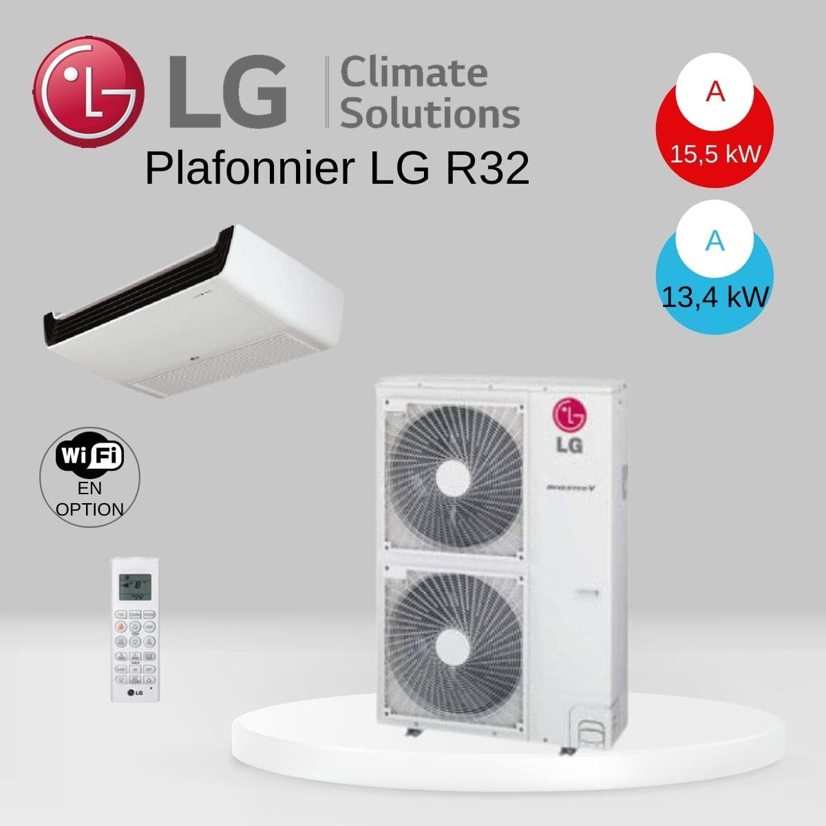 Plafonnier LG R32 UV48F.N20 / UUD1.U30 avec télécommande infrarouge - 13.4 kw